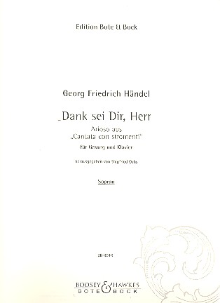 Dank sei dir Herr Arioso  für hohe Singstimme und Klavier  