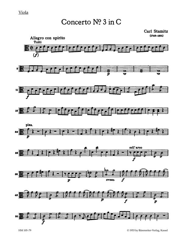 Konzert C-Dur Nr.3 für&nbsp;&nbsp;Violoncello und Orchester&nbsp;&nbsp;Viola