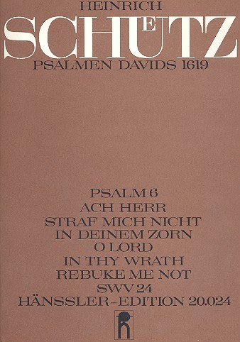 Ach Herr straf mich nicht in deinem Zorn&nbsp;&nbsp;BWV24 für gem Chor (SSAATTBB) und&nbsp;&nbsp;Instrumente,   Partitur