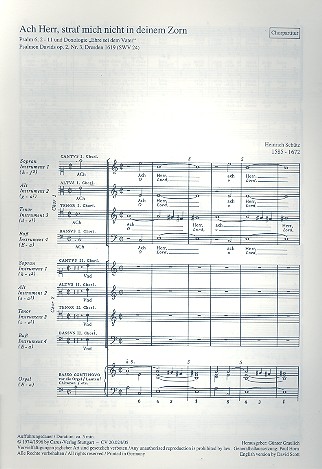 Ach Herr straf mich nicht in deinem Zorn&nbsp;&nbsp;SWV224 für gem Chor (SSAATTBB) und&nbsp;&nbsp;Instrumente,     Chorpartitur