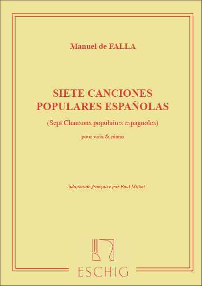 7 chansons populares Espagnolas  pour voix moyenne et piano (sp/fr)  