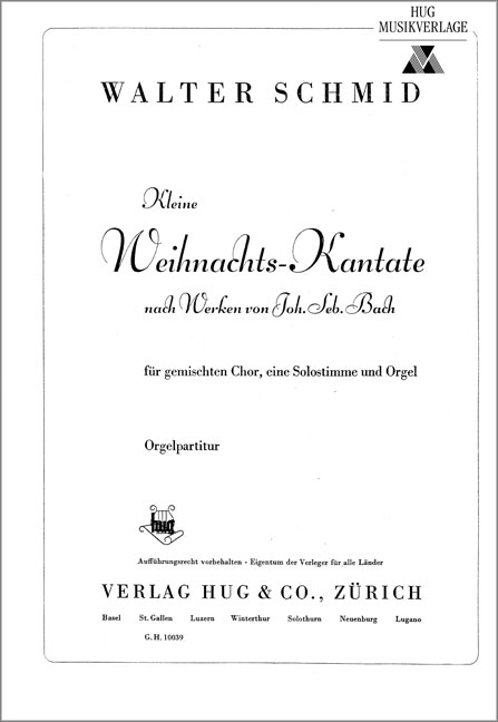 KLEINE WEIHNACHTSKANTATE NACH&nbsp;&nbsp;WERKEN VON J.S. BACH&nbsp;&nbsp;PARTITUR (DT)