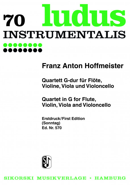 Quartett G-Dur für Flöte&nbsp;&nbsp;und Streichtrio&nbsp;&nbsp;Stimmen