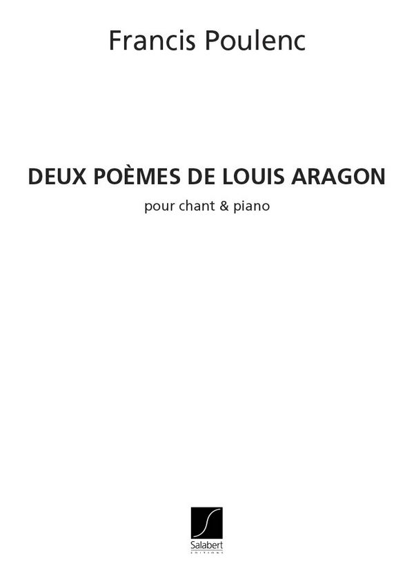 2 poèmes d'Aragon  pour voix et piano  