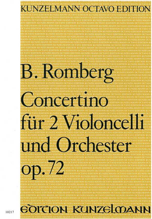 Concertino op.72  für 2 Violoncelli und Orchester  Partitur