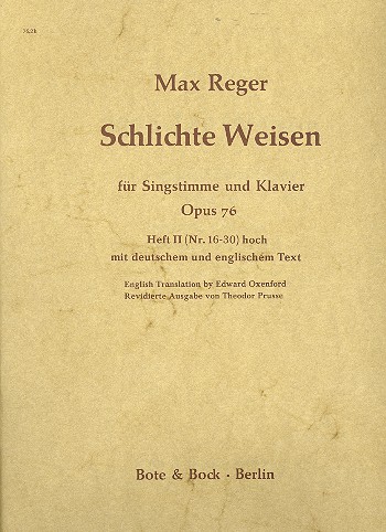 Schlichte Weisen op.76 Band 2&nbsp;&nbsp;(Nr.16-30) für hohe Singstimme und&nbsp;&nbsp;Klavier (dt/en)