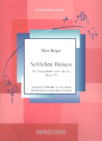 Schlichte Weisen op.76 Band 3-4&nbsp;&nbsp;für mittlere Singstimme und Klavier&nbsp;&nbsp;(dt/en)