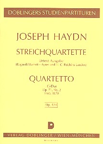 Streichquartett G-Dur op.71,2 Hob. III:70&nbsp;&nbsp;&nbsp;&nbsp;Studienpartitur
