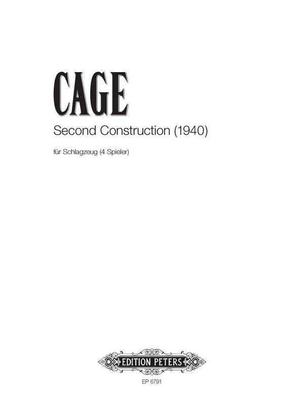 Second Construction 1940  for percussion quartet  Score