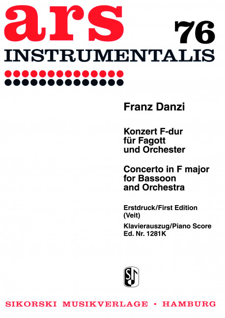 Konzert F-Dur für Fagott und  Orchester für Fagott und Klavier  