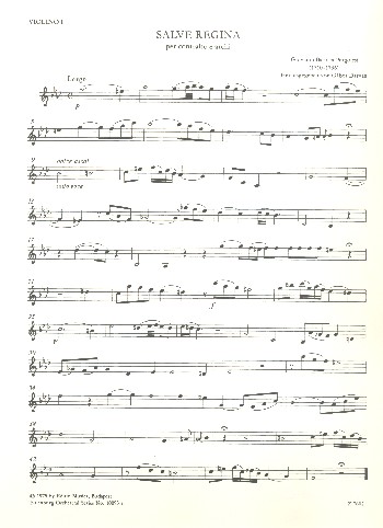 Salve Regina&nbsp;&nbsp;per contralto e archi&nbsp;&nbsp;Violine 1