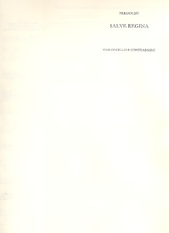 Salve Regina&nbsp;&nbsp;per contralto e archi&nbsp;&nbsp;Cello / Bass