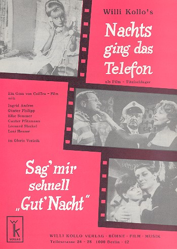 Nachts ging das Telefon   und  Sag mir schnell Gut Nacht:  Einzelausgabe Gesang und Klavier