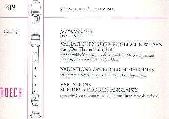 Variationen über englische Weisen&nbsp;&nbsp;für Sopranblockflöte&nbsp;&nbsp;