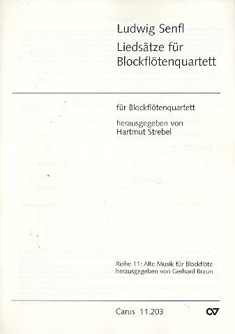 12 vierstimmige Liedsätze  für 4 Blockflöten (SATB)  Partitur