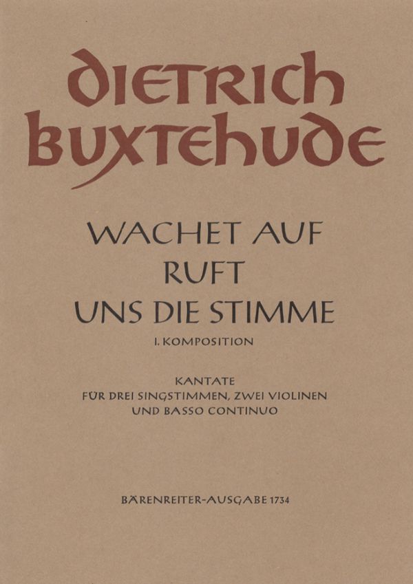 Wachet auf ruft uns die Stimme&nbsp;&nbsp;fuer gem. Chor (atb), 2 VL und BC&nbsp;&nbsp;Partitur und Stimmen