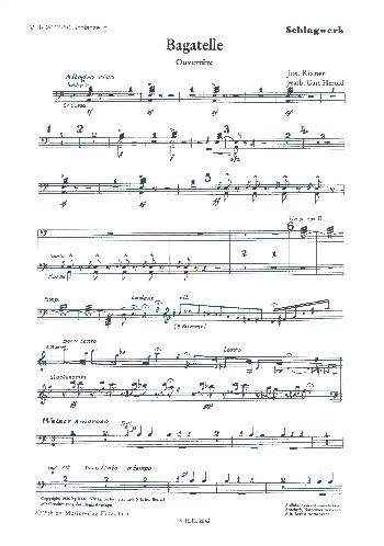 Bagatelle Ouvertüre  für Akkordeonorchester  Schlagwerk