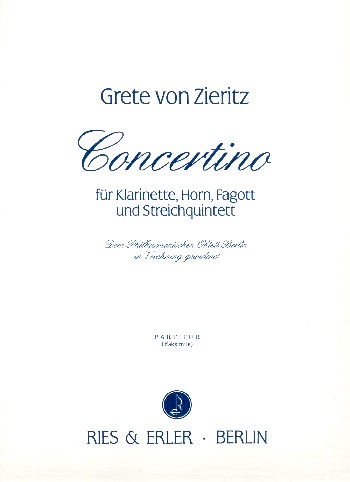 Concertino für Klarinette, Horn  Fagott und Streichquintett  Partitur