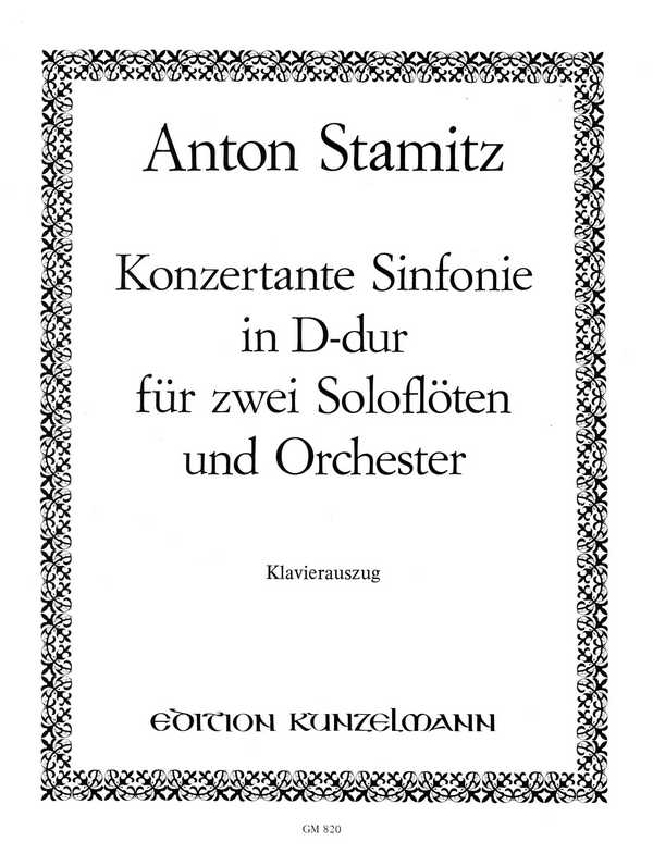 Konzertante Sinfonie D-Dur für 2 Flöten und Orchester&nbsp;&nbsp;für 2 Flöten und Klavier&nbsp;&nbsp;Klavierauszug