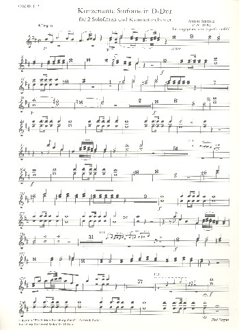 Konzertante Sinfonie D-Dur&nbsp;&nbsp;für 2 Flöten und Kammerorchester&nbsp;&nbsp;Harmoniestimmen