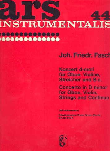 Konzert d-Moll für Oboe, Violine und  Streichorchester für Oboe, Violine  und Klavier