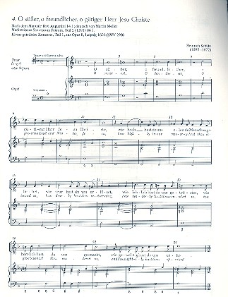 O süsser o freundlicher o gütiger Herr&nbsp;&nbsp;Jesu Christe SWV285 für Sopran (Tenor)&nbsp;&nbsp;und Bc