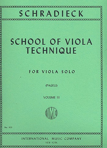 School of Viola Technique vol.3&nbsp;&nbsp;for viola&nbsp;&nbsp;