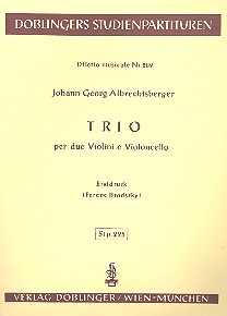 Trio G-Dur  für 2 Violinen und Violoncello  Studienpartitur