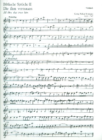 Biblische Sprüche Band 2&nbsp;&nbsp;16 Motetten für Frauenchor (SA)&nbsp;&nbsp;und Bc,  Violine 1