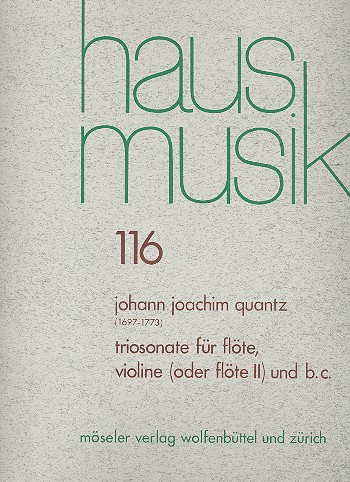Triosonate  für Flöte, Violine (2 Flöten) und Bc  Partitur und Stimmen