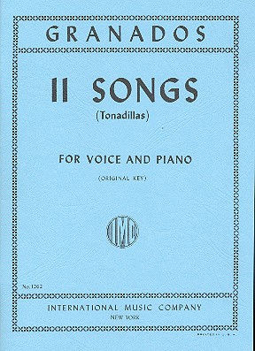 11 Songs Tonadillas  for voice and piano (sp/eng)  originaltonart
