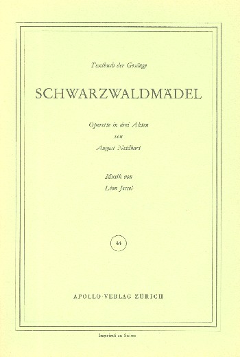 Schwarzwaldmädel    Libretto (dt)