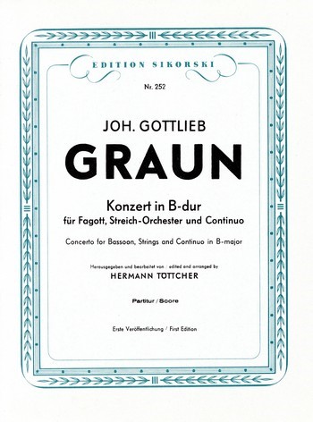 Konzert B-Dur für Fagott  und Streichorchester  Partitur