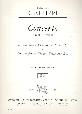 Concerto e-Moll für 2 Flöten  und Streichorchester  Stimmensatz