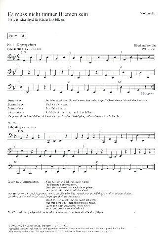 Es muss nicht immer Bremen sein  Ein szenisches Spiel für Kinder  Violoncello