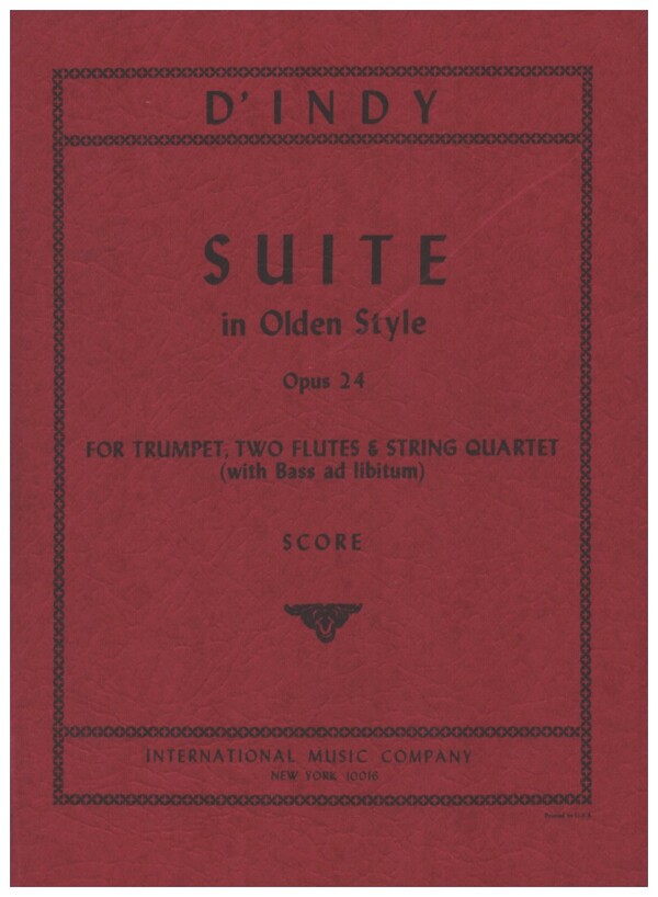 Suite in olden style op. 24  for trumpet, 2 flutes and string orchestra  miniature score
