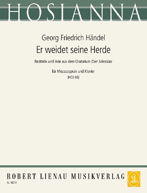 Er weidet seine Herde (aus 'Der Messias')  für Mezzosopran und Klavier  