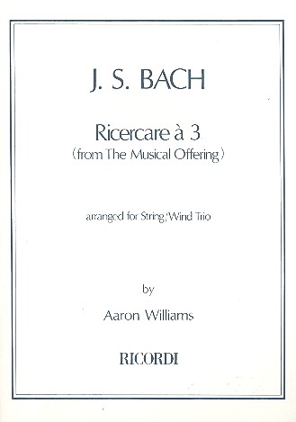 Ricercare à 3 for string or wind trio&nbsp;&nbsp;score and parts&nbsp;&nbsp;