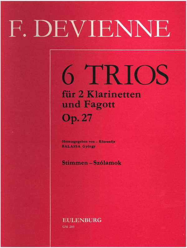 6 Trios  für 2 Klarinetten und Fagott  Stimmen