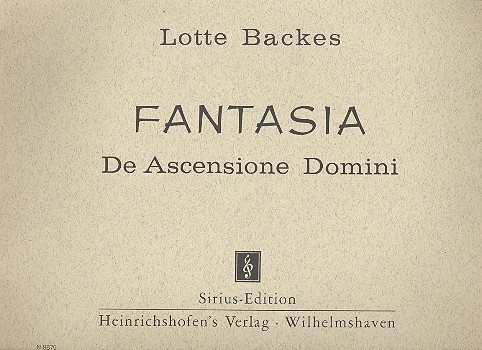 Fantasia De ascensione Domini  für Orgel  