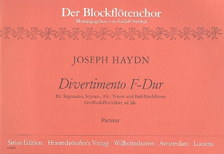 DIVERTIMENTO F-DUR BARYTONTRIO  NR. 73 FUER SSATBB BLOCKFLOETEN  PARTITUR