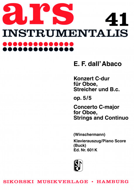 Konzert C-Dur op.5,5 für Oboe&nbsp;&nbsp;und Streichorchester für Oboe&nbsp;&nbsp;und Klavier