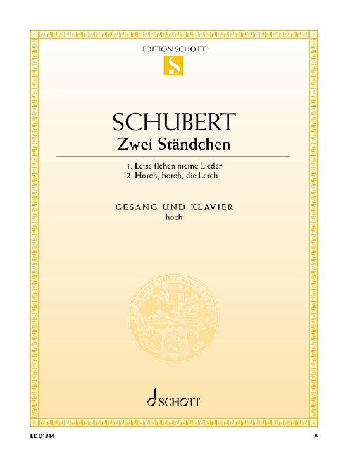 Zwei Ständchen D 957/4 / D 889&nbsp;&nbsp;für hohe Singstimme und Klavier&nbsp;&nbsp;