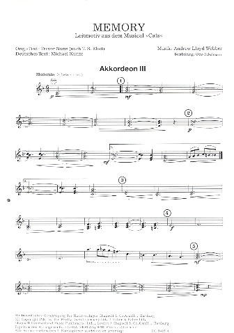 Memory - Leitmotiv aus dem Musical 