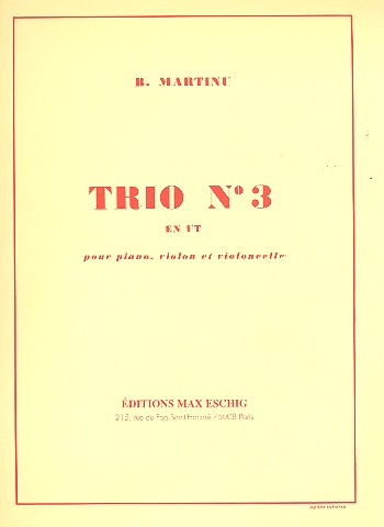 Trio no.3 en ut pour piano,&nbsp;&nbsp;violon et violoncelle&nbsp;&nbsp;Partitur und 2 Stimmen