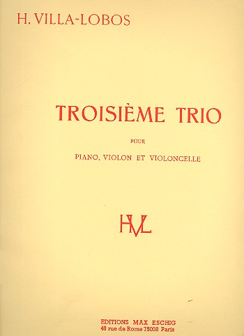 Trio no.3 pour piano, violon et  violoncelle, 1918  