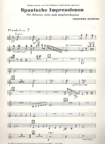 Spanische Impressionen  für Gitarre und Zupforchester  Mandoline 1
