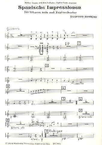 Spanische Impressionen  für Gitarre und Zupforchester  Gitarre