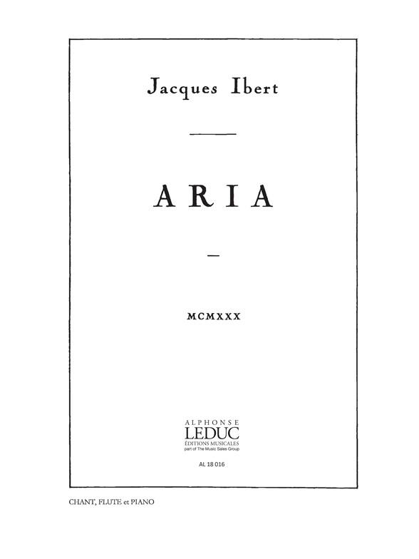 Aria  pour voix moyenne, flûte et piano  