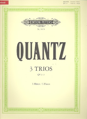 3 Trios QV3,3  für 3 Flöten  Partitur und Stimmen